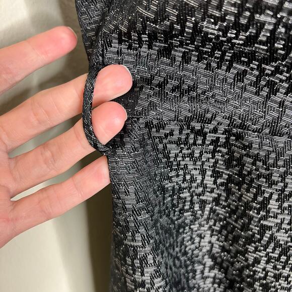 Vintage Evan Picone Sheath Dress 16 Womens Jacquard Black Pleated Work Event 90s - Picture 8 of 11